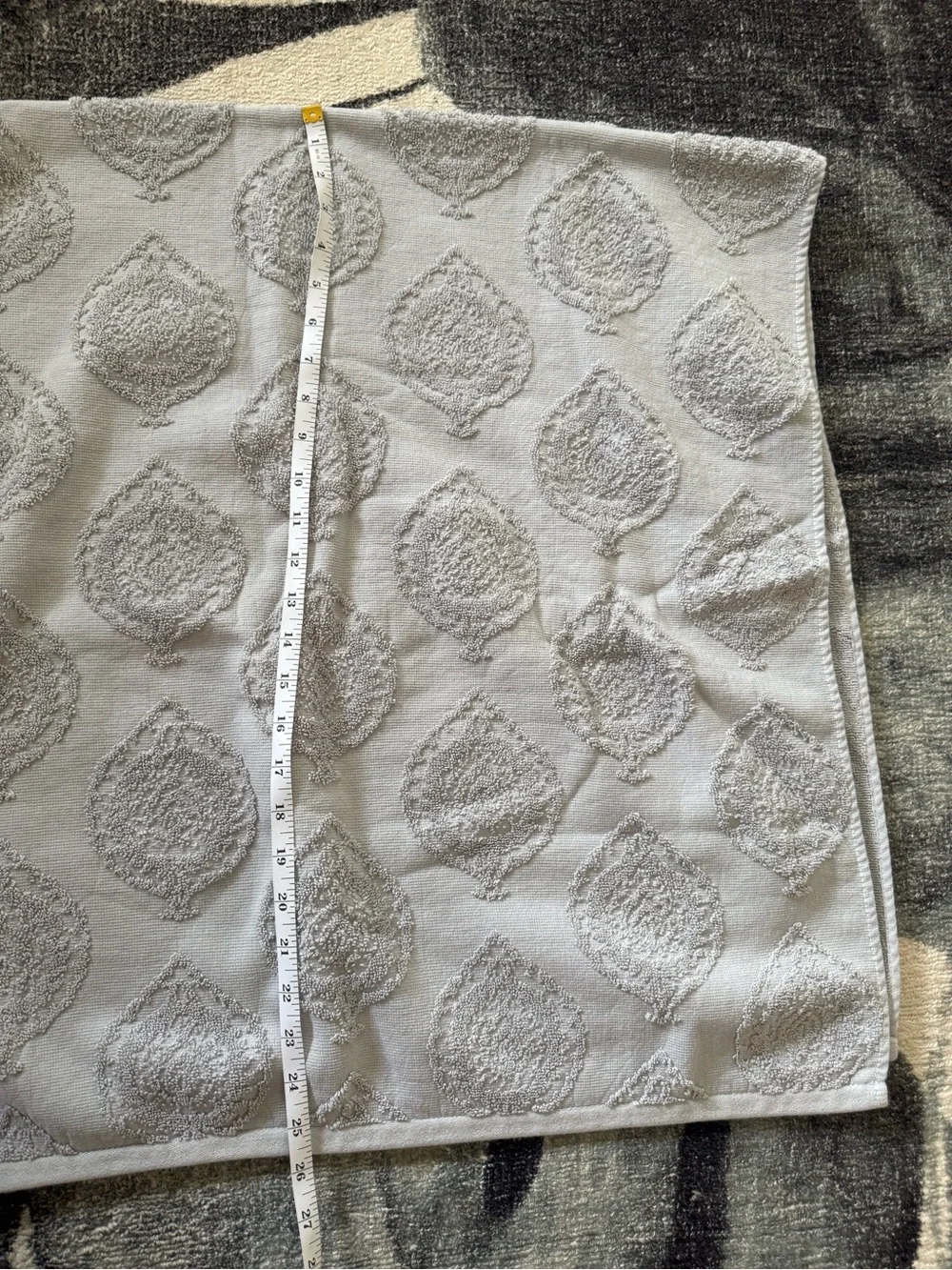 Light Gray Patterned face and Bath Towel - Unbranded